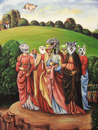 Illustration for article titled Batman and Darth Vader invade art history, in these absolutely deranged paintings
